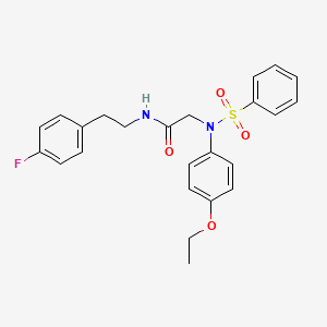 molecular formula C24H25FN2O4S B5018880 N~2~-(4-ethoxyphenyl)-N~1~-[2-(4-fluorophenyl)ethyl]-N~2~-(phenylsulfonyl)glycinamide 