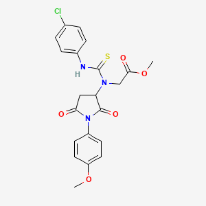 methyl N-{[(4-chlorophenyl)amino]carbonothioyl}-N-[1-(4-methoxyphenyl)-2,5-dioxo-3-pyrrolidinyl]glycinate