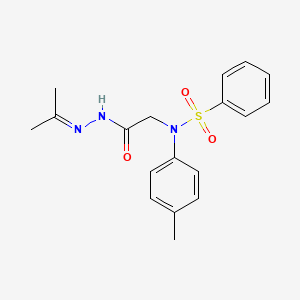 molecular formula C18H21N3O3S B5018934 N-{2-[2-(1-methylethylidene)hydrazino]-2-oxoethyl}-N-(4-methylphenyl)benzenesulfonamide 