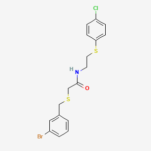 molecular formula C17H17BrClNOS2 B5018945 2-[(3-bromobenzyl)thio]-N-{2-[(4-chlorophenyl)thio]ethyl}acetamide 