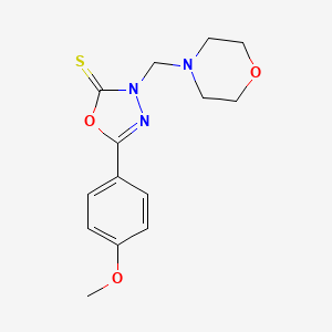 molecular formula C14H17N3O3S B5018964 5-(4-methoxyphenyl)-3-(4-morpholinylmethyl)-1,3,4-oxadiazole-2(3H)-thione 