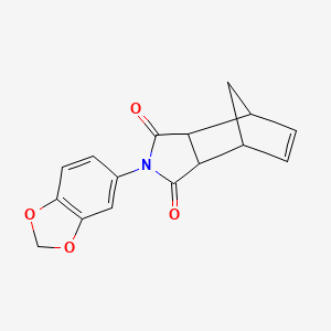 molecular formula C16H13NO4 B5018977 4-(1,3-benzodioxol-5-yl)-4-azatricyclo[5.2.1.0~2,6~]dec-8-ene-3,5-dione 