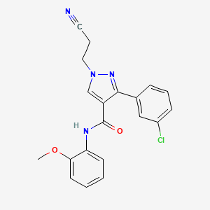 molecular formula C20H17ClN4O2 B5018986 3-(3-chlorophenyl)-1-(2-cyanoethyl)-N-(2-methoxyphenyl)-1H-pyrazole-4-carboxamide 