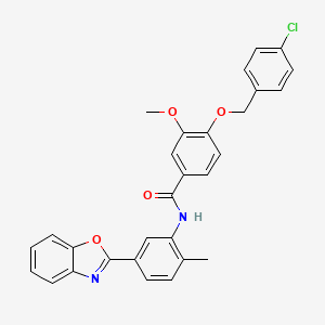 N-[5-(1,3-benzoxazol-2-yl)-2-methylphenyl]-4-[(4-chlorobenzyl)oxy]-3-methoxybenzamide