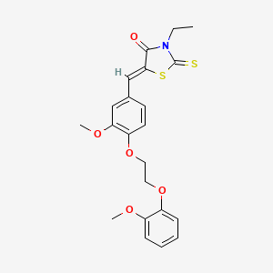 3-ethyl-5-{3-methoxy-4-[2-(2-methoxyphenoxy)ethoxy]benzylidene}-2-thioxo-1,3-thiazolidin-4-one