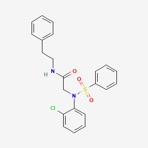 molecular formula C22H21ClN2O3S B5019000 N~2~-(2-chlorophenyl)-N~1~-(2-phenylethyl)-N~2~-(phenylsulfonyl)glycinamide 