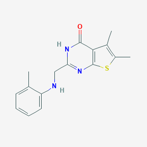 molecular formula C16H17N3OS B501901 5,6-dimethyl-2-(2-toluidinomethyl)thieno[2,3-d]pyrimidin-4(3H)-one 