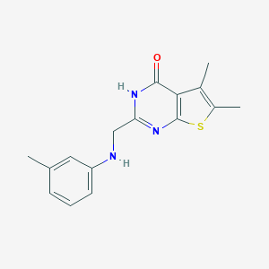 molecular formula C16H17N3OS B501902 5,6-dimethyl-2-(3-toluidinomethyl)thieno[2,3-d]pyrimidin-4(3H)-one 