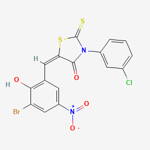 molecular formula C16H8BrClN2O4S2 B5019033 5-(3-溴-2-羟基-5-硝基苄叉)-3-(3-氯苯基)-2-硫代-1,3-噻唑烷-4-酮 