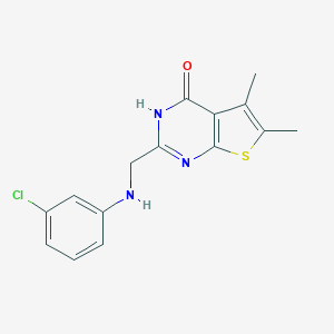 molecular formula C15H14ClN3OS B501904 2-[(3-chloroanilino)methyl]-5,6-dimethylthieno[2,3-d]pyrimidin-4(3H)-one 