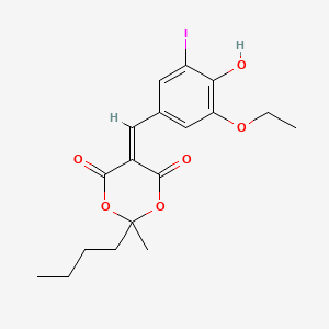 molecular formula C18H21IO6 B5019078 2-butyl-5-(3-ethoxy-4-hydroxy-5-iodobenzylidene)-2-methyl-1,3-dioxane-4,6-dione 