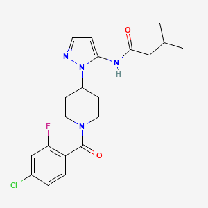 N-{1-[1-(4-chloro-2-fluorobenzoyl)-4-piperidinyl]-1H-pyrazol-5-yl}-3-methylbutanamide