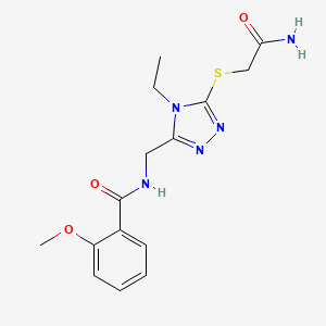 molecular formula C15H19N5O3S B5019090 N-({5-[(2-amino-2-oxoethyl)thio]-4-ethyl-4H-1,2,4-triazol-3-yl}methyl)-2-methoxybenzamide 