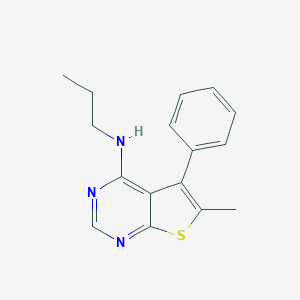 molecular formula C16H17N3S B501911 N-(6-methyl-5-phenylthieno[2,3-d]pyrimidin-4-yl)-N-propylamine 