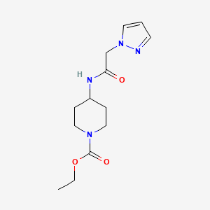 molecular formula C13H20N4O3 B5019121 ethyl 4-[(1H-pyrazol-1-ylacetyl)amino]-1-piperidinecarboxylate 