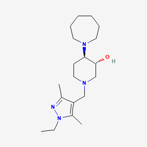 (3R*,4R*)-4-(1-azepanyl)-1-[(1-ethyl-3,5-dimethyl-1H-pyrazol-4-yl)methyl]-3-piperidinol