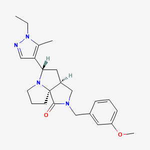 molecular formula C23H30N4O2 B5019144 (3aS*,5S*,9aS*)-5-(1-ethyl-5-methyl-1H-pyrazol-4-yl)-2-(3-methoxybenzyl)hexahydro-7H-pyrrolo[3,4-g]pyrrolizin-1(2H)-one 