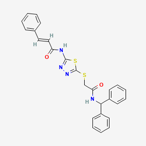 molecular formula C26H22N4O2S2 B5019166 N-[5-({2-[(diphenylmethyl)amino]-2-oxoethyl}thio)-1,3,4-thiadiazol-2-yl]-3-phenylacrylamide 