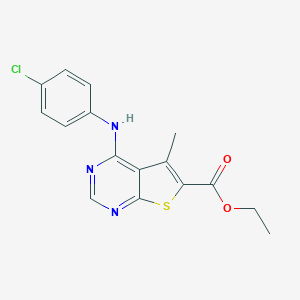 Ethyl 4-(4-chloroanilino)-5-methylthieno[2,3-d]pyrimidine-6-carboxylate