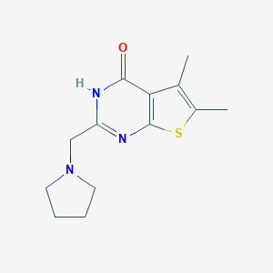 molecular formula C13H17N3OS B501922 5,6-dimethyl-2-(1-pyrrolidinylmethyl)thieno[2,3-d]pyrimidin-4(3H)-one CAS No. 737815-20-2