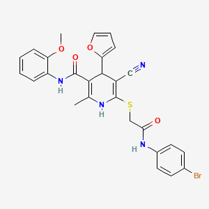 6-({2-[(4-bromophenyl)amino]-2-oxoethyl}thio)-5-cyano-4-(2-furyl)-N-(2-methoxyphenyl)-2-methyl-1,4-dihydro-3-pyridinecarboxamide