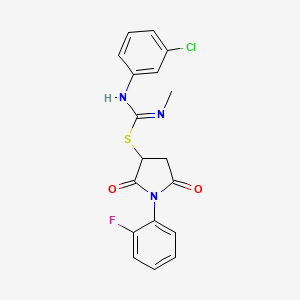 1-(2-fluorophenyl)-2,5-dioxo-3-pyrrolidinyl N'-(3-chlorophenyl)-N-methylimidothiocarbamate