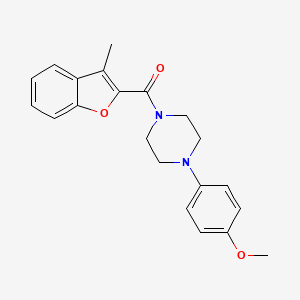 molecular formula C21H22N2O3 B5019275 1-(4-methoxyphenyl)-4-[(3-methyl-1-benzofuran-2-yl)carbonyl]piperazine 