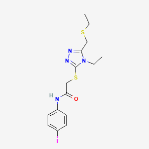 2-({4-ethyl-5-[(ethylthio)methyl]-4H-1,2,4-triazol-3-yl}thio)-N-(4-iodophenyl)acetamide