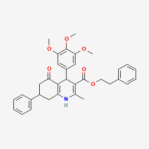 molecular formula C34H35NO6 B5019292 2-phenylethyl 2-methyl-5-oxo-7-phenyl-4-(3,4,5-trimethoxyphenyl)-1,4,5,6,7,8-hexahydro-3-quinolinecarboxylate 