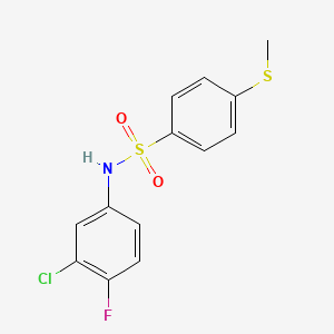 molecular formula C13H11ClFNO2S2 B5019314 N-(3-chloro-4-fluorophenyl)-4-(methylthio)benzenesulfonamide 