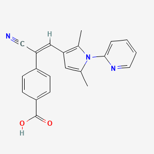 molecular formula C21H17N3O2 B5019325 4-{1-cyano-2-[2,5-dimethyl-1-(2-pyridinyl)-1H-pyrrol-3-yl]vinyl}benzoic acid 