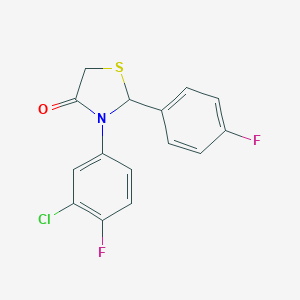 molecular formula C15H10ClF2NOS B501937 3-(3-Chloro-4-fluorophenyl)-2-(4-fluorophenyl)-1,3-thiazolidin-4-one 