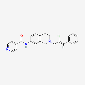 molecular formula C24H22ClN3O B5019376 N-{2-[(2Z)-2-chloro-3-phenyl-2-propen-1-yl]-1,2,3,4-tetrahydro-7-isoquinolinyl}isonicotinamide 