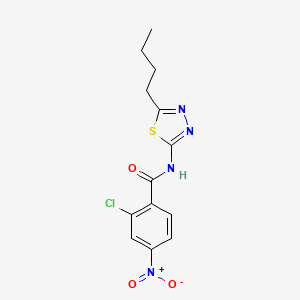 molecular formula C13H13ClN4O3S B5019385 N-(5-butyl-1,3,4-thiadiazol-2-yl)-2-chloro-4-nitrobenzamide 