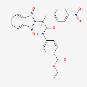 molecular formula C26H21N3O7 B5019423 ethyl 4-{[2-(1,3-dioxo-1,3-dihydro-2H-isoindol-2-yl)-3-(4-nitrophenyl)propanoyl]amino}benzoate 