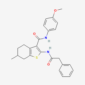 molecular formula C25H26N2O3S B5019426 N-(4-methoxyphenyl)-6-methyl-2-[(phenylacetyl)amino]-4,5,6,7-tetrahydro-1-benzothiophene-3-carboxamide 