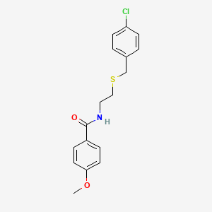 molecular formula C17H18ClNO2S B5019436 N-{2-[(4-chlorobenzyl)thio]ethyl}-4-methoxybenzamide 