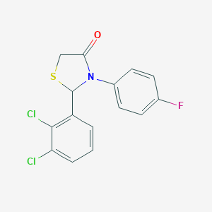molecular formula C15H10Cl2FNOS B501945 2-(2,3-Dichlorophenyl)-3-(4-fluorophenyl)-1,3-thiazolidin-4-one 