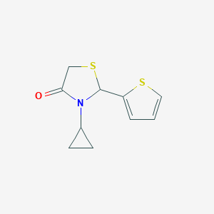 molecular formula C10H11NOS2 B501949 3-Cyclopropyl-2-(2-thienyl)-1,3-thiazolidin-4-one 