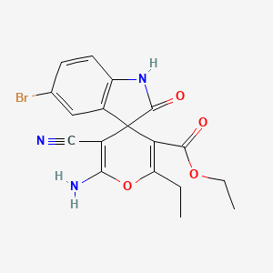 molecular formula C18H16BrN3O4 B5019507 ethyl 6'-amino-5-bromo-5'-cyano-2'-ethyl-2-oxo-1,2-dihydrospiro[indole-3,4'-pyran]-3'-carboxylate 