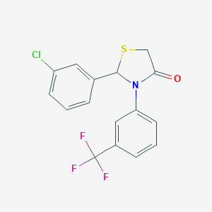 molecular formula C16H11ClF3NOS B501951 2-(3-Chlorophenyl)-3-[3-(trifluoromethyl)phenyl]-1,3-thiazolidin-4-one 