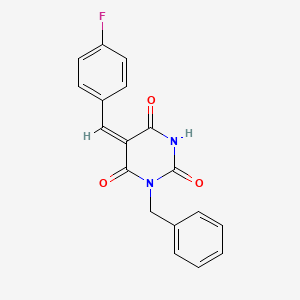 molecular formula C18H13FN2O3 B5019533 1-benzyl-5-(4-fluorobenzylidene)-2,4,6(1H,3H,5H)-pyrimidinetrione 