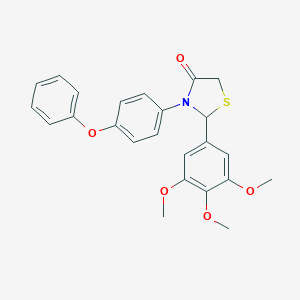 molecular formula C24H23NO5S B501954 3-(4-Phenoxyphenyl)-2-(3,4,5-trimethoxyphenyl)-1,3-thiazolidin-4-one 