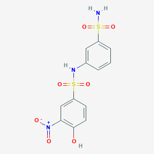 molecular formula C12H11N3O7S2 B5019550 N-[3-(aminosulfonyl)phenyl]-4-hydroxy-3-nitrobenzenesulfonamide 