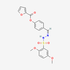 molecular formula C20H18N2O7S B5019579 4-{2-[(2,5-dimethoxyphenyl)sulfonyl]carbonohydrazonoyl}phenyl 2-furoate 