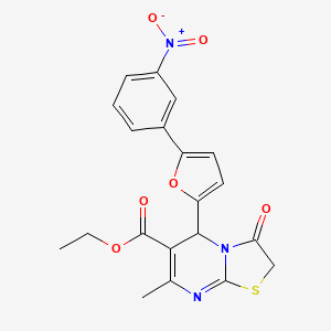 molecular formula C20H17N3O6S B5019611 ethyl 7-methyl-5-[5-(3-nitrophenyl)-2-furyl]-3-oxo-2,3-dihydro-5H-[1,3]thiazolo[3,2-a]pyrimidine-6-carboxylate 