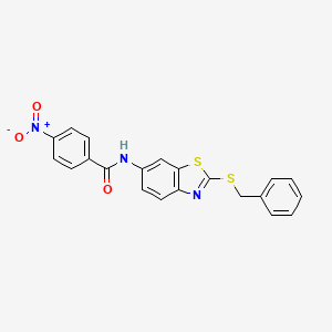 molecular formula C21H15N3O3S2 B5019681 N-[2-(benzylthio)-1,3-benzothiazol-6-yl]-4-nitrobenzamide 