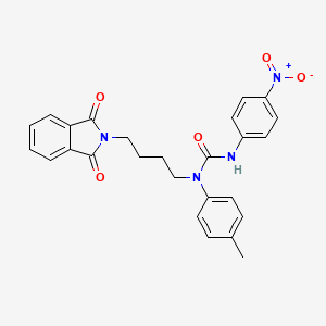 molecular formula C26H24N4O5 B5019694 N-[4-(1,3-dioxo-1,3-dihydro-2H-isoindol-2-yl)butyl]-N-(4-methylphenyl)-N'-(4-nitrophenyl)urea 