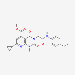 molecular formula C23H24N4O5 B5019723 methyl 7-cyclopropyl-3-{2-[(4-ethylphenyl)amino]-2-oxoethyl}-1-methyl-2,4-dioxo-1,2,3,4-tetrahydropyrido[2,3-d]pyrimidine-5-carboxylate 