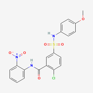 molecular formula C20H16ClN3O6S B5019737 2-chloro-5-{[(4-methoxyphenyl)amino]sulfonyl}-N-(2-nitrophenyl)benzamide 